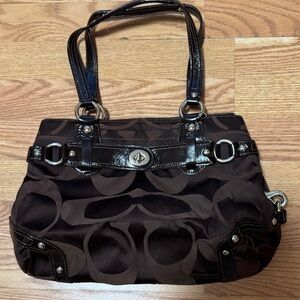 Coach Carly Signature Jacquard Hobo Shoulder Bag